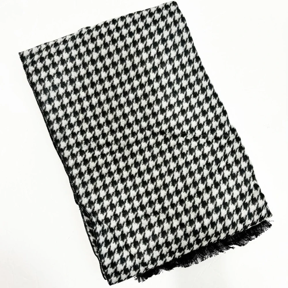 MEN SCARF WINTER 100% VISCOSEGREY BLACK PRINT DESIGN BRAND NEW
